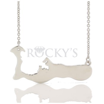 Small - 14k White Gold Grand Cayman Island Necklace